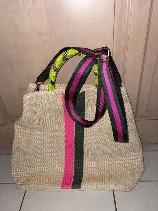 Stella & Dot Handbags - Stella & Dot Game Changer Straw Tote 18”x16”x6”